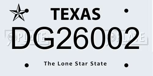 DG26002 Texas License Plate