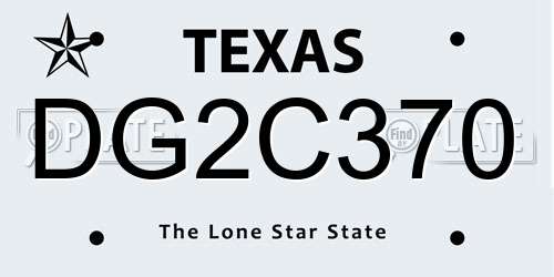 DG2C370 Texas License Plate