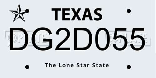 DG2D055 Texas License Plate