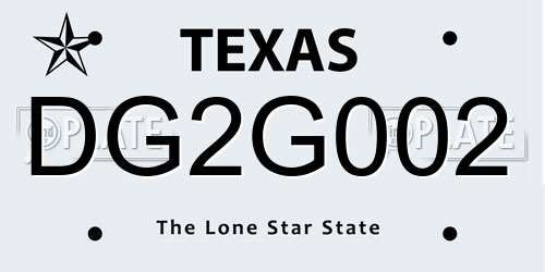 DG2G002 Texas License Plate