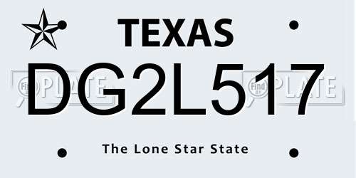 DG2L517 Texas License Plate
