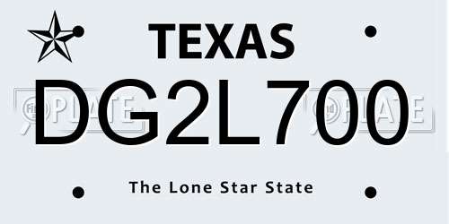 DG2L700 Texas License Plate