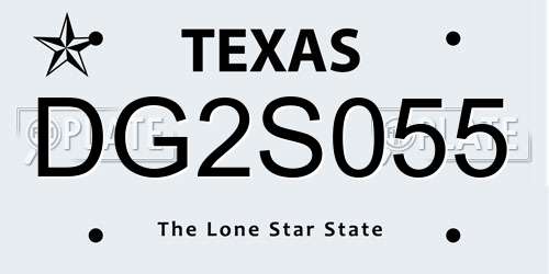 DG2S055 Texas License Plate