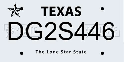 DG2S446 Texas License Plate