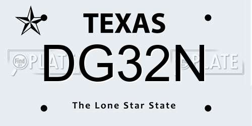 DG32N Texas License Plate
