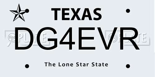 DG4EVR Texas License Plate