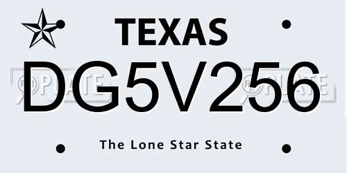 DG5V256 Texas License Plate