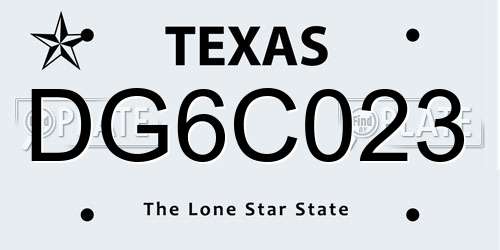 DG6C023 Texas License Plate