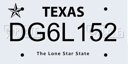 DG6L152 Texas License Plate