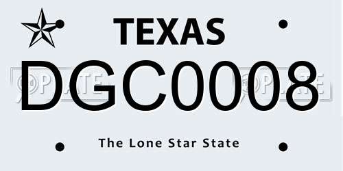 DGC0008 Texas License Plate