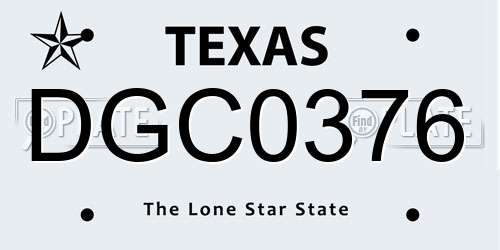 DGC0376 Texas License Plate