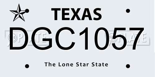DGC1057 Texas License Plate