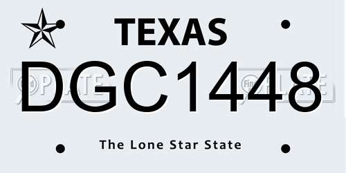 DGC1448 Texas License Plate