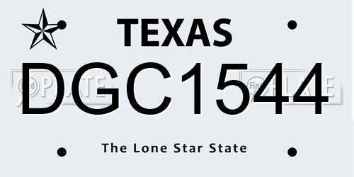 DGC1544 Texas License Plate