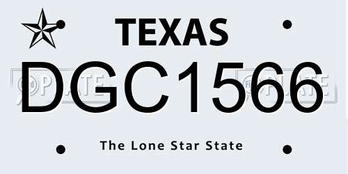 DGC1566 Texas License Plate