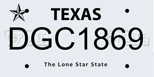DGC1869 Texas License Plate