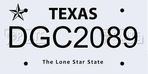 DGC2089 Texas License Plate