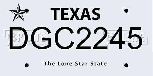 DGC2245 Texas License Plate
