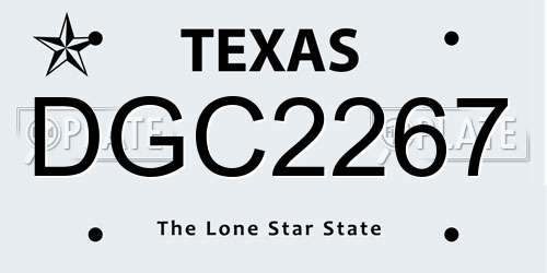 DGC2267 Texas License Plate