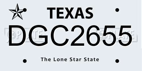 DGC2655 Texas License Plate