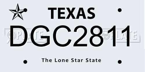 DGC2811 Texas License Plate