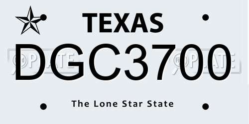 DGC3700 Texas License Plate