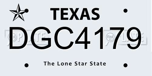 DGC4179 Texas License Plate