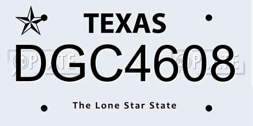 DGC4608 Texas License Plate