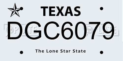 DGC6079 Texas License Plate