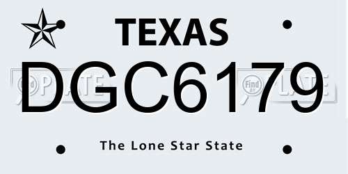 DGC6179 Texas License Plate