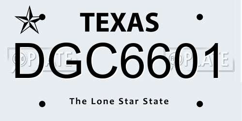 DGC6601 Texas License Plate