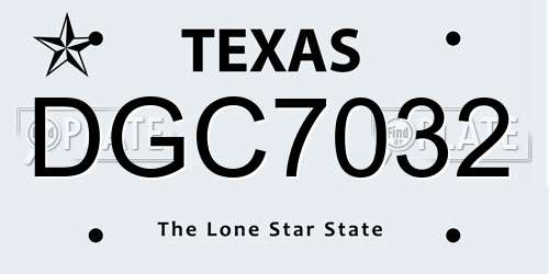DGC7032 Texas License Plate