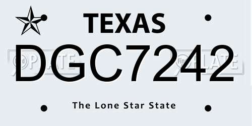 DGC7242 Texas License Plate