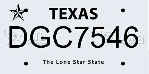 DGC7546 Texas License Plate