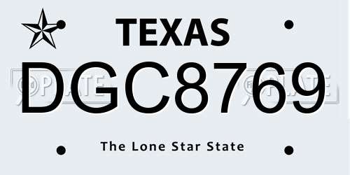DGC8769 Texas License Plate