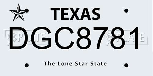 DGC8781 Texas License Plate