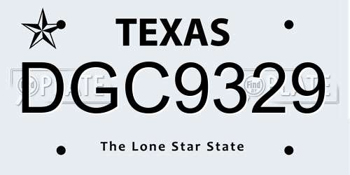 DGC9329 Texas License Plate