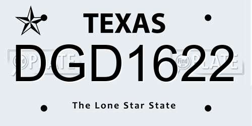 DGD1622 Texas License Plate