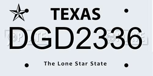 DGD2336 Texas License Plate