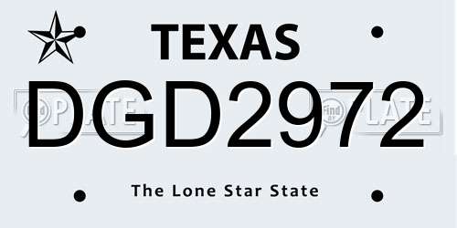 DGD2972 Texas License Plate
