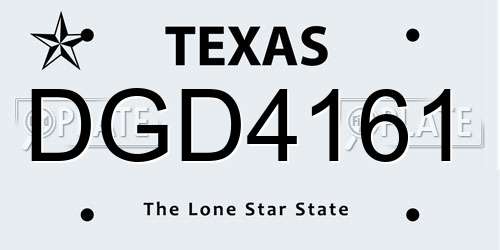 DGD4161 Texas License Plate