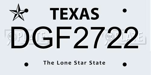 DGF2722 Texas License Plate