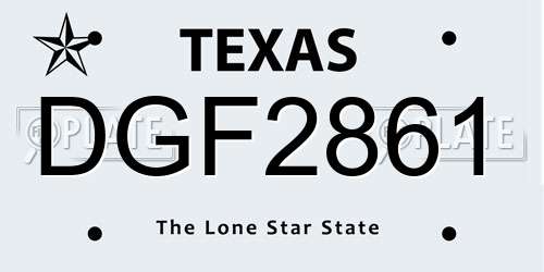 DGF2861 Texas License Plate