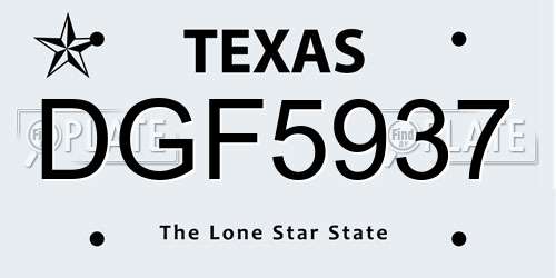 DGF5937 Texas License Plate