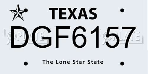 DGF6157 Texas License Plate