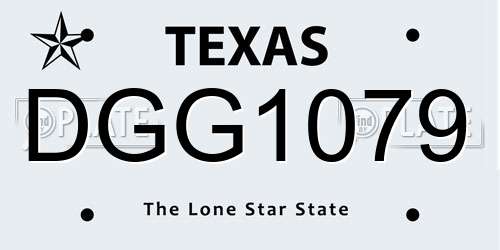 DGG1079 Texas License Plate