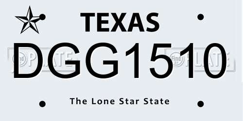 DGG1510 Texas License Plate