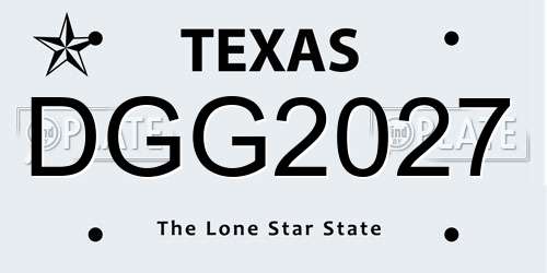 DGG2027 Texas License Plate