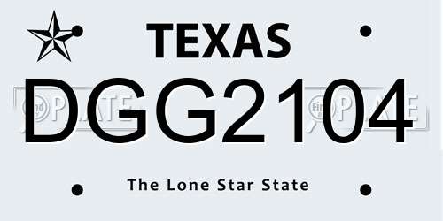 DGG2104 Texas License Plate