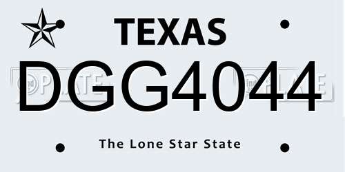 DGG4044 Texas License Plate